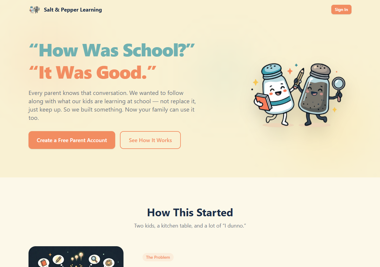 Thumbnail of the Salt & Pepper Learning website